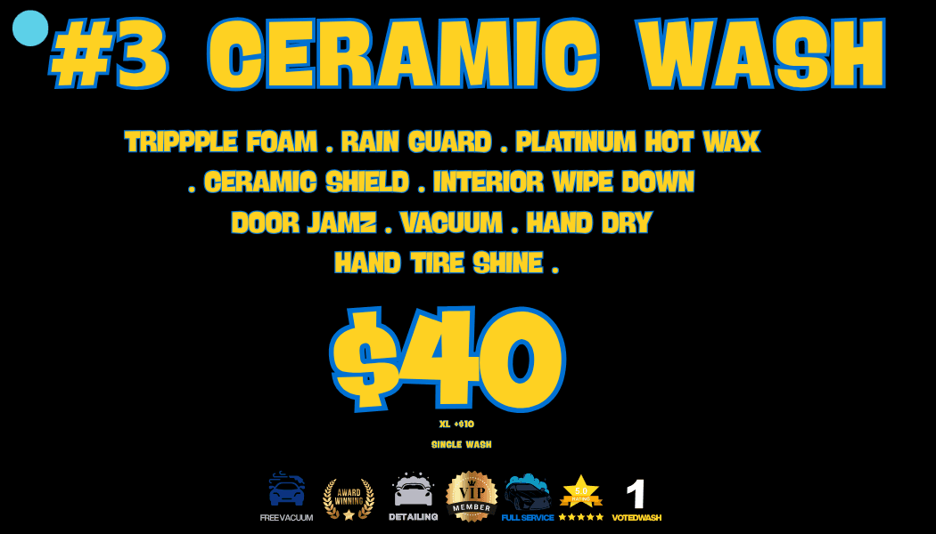 Diamond Auto Spa ceramic wash pricing board