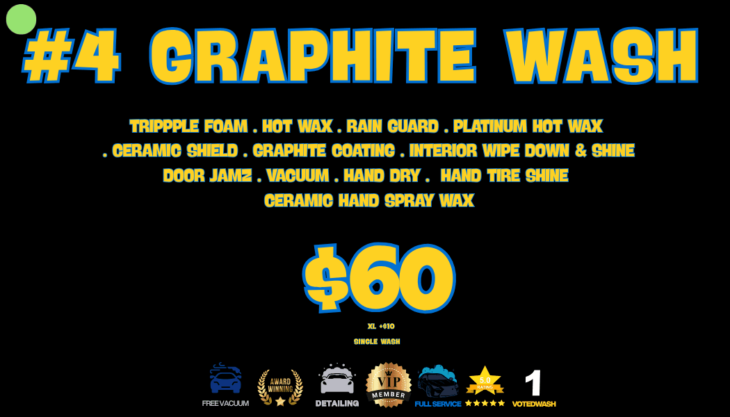 Diamond Auto Spa graphite wash pricing board